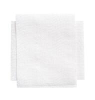 Top view of two folded white tissue paper in stack isolated on white background with clipping path photo