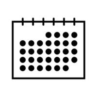 Monthly calendar line icon for apps and web vector