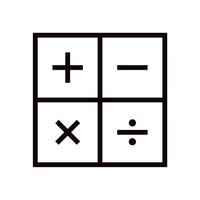 Number calculator line icon for web and apps vector