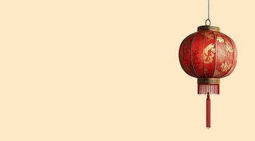 Chinese New Year, Chinese lantern with space for text, created with technology. photo