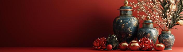 Chinese New Year, a set of traditional attributes, created with technology. photo