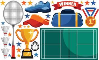 Badminton Elements Illustration vector