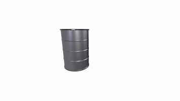 3D rendering of a metallic barrel showcasing realistic textures video