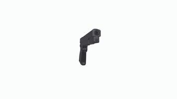 3D rendering of a black handgun model with realistic details video
