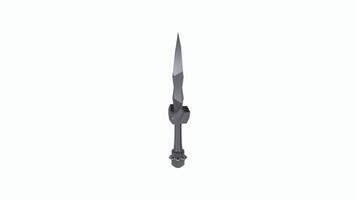 Unique 3D rendering of a stylized, curved dagger design video