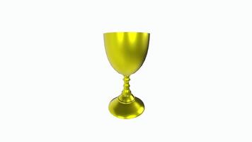 Golden chalice design in detailed 3D rendering format video