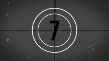 The footage animation of countdown timer from 10 seconds untill 0 with retro style video
