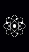 Seamless loop atom animation.Flat abstract atom and electrons,2d,animation,animated illustration.Concept of physics, science.High quality 4k vertical screen footage with alpha channel 2160 3840 25fps video