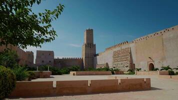 Large view of the ancient built Archeological Museum Of Sousse in Tunisa. video