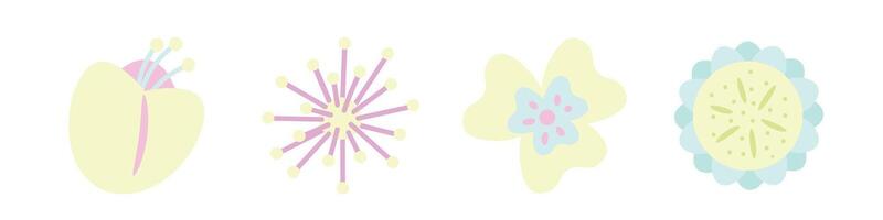 A set of four different flower shapes vector