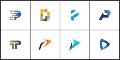 A versatile set of minimalist letter P logo icons perfect for app icons web design and branding vector