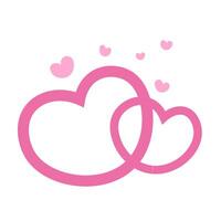 Illustration of romantic pink heart couple isolated on white background vector