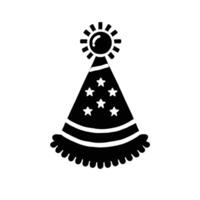 A black and white image of a party hat vector