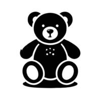 A black and white teddy bear on a white background vector