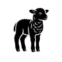 Black sheep silhouette on white background vector