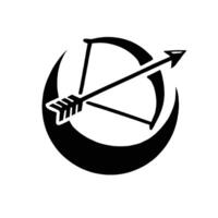 The arrow is in the middle of the moon vector