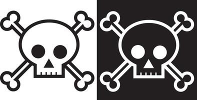 Crossbones icon set. Crossbones and skull icons. Skeleton icons. Skull icon set. vector
