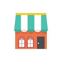 Store icons. Small Business Storefront. Flat Design Icon. vector