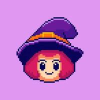 Pixel art Witch game asset design vector