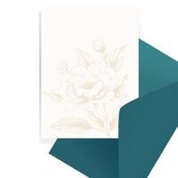 Wedding invitation card template with flower background vector