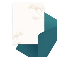 Wedding invitation card template with floral background vector