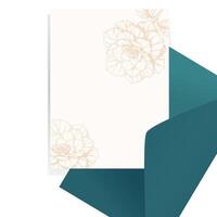 Wedding invitation card template with transparent flower background vector