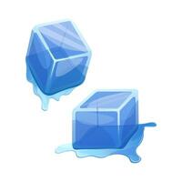 Illustration of a slightly melted blue ice cube vector