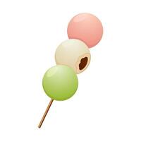 Delicious and soft Japanese dango cake with delicious red bean filling vector
