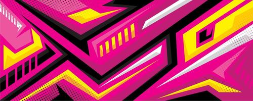 A pink and yellow abstract background with geometric shapes vector