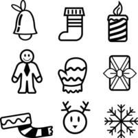 Christmas Cute Icon Assets Set Simple vector