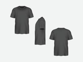 Blank t-shirt mockup template front and back side isolated on grey background vector