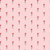 Seamless Red Tulip Pattern on Soft Pink Background for Decoration vector