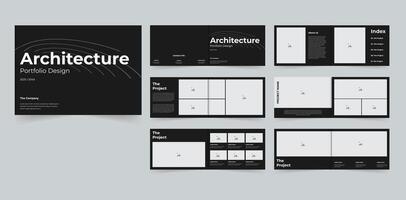 Professional Architecture portfolio layout design template or real estate portfolio vector