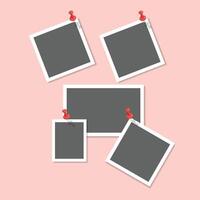 Template for an abstract empty picture frame with white background vector