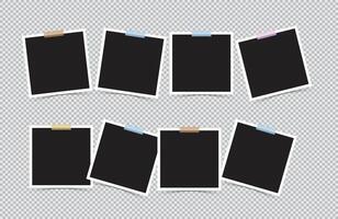 photo frame on sticky tape on transparent background vector