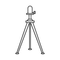 A drawing of a tripod with a camera on it vector