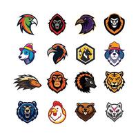 A set of different animal heads vector