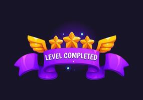 Level completed game asset, app icon or badge vector