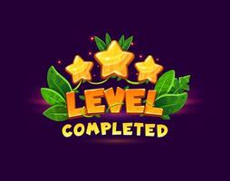 Level complete game icon green leaves and vines vector