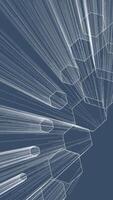 Abstract Hexagonal Connections with Radiating Lines blends geometric hexagons and dynamic lines video