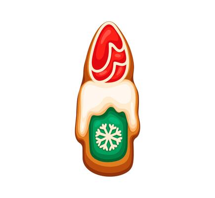 Christmas gingerbread letter I in shape of candle