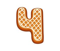 Gingerbread number four with decorative icing vector