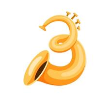 Horn musical instrument font 3 digit symbol vector