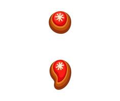 Christmas font, semicolon symbol dot and comma vector