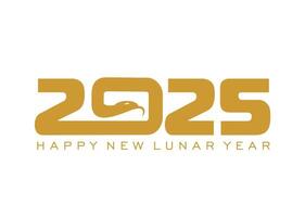 2025 Chinese lunar new year golden snake calendar vector