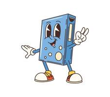 Cartoon groovy box of laundry detergent character vector