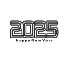 2025 New Year calendar number or holiday date font vector