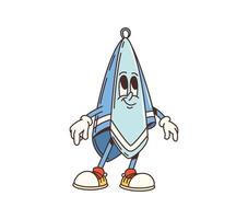 Cartoon groovy towel character with funky y2k vibe vector