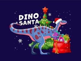 Christmas dinosaur greetings with Alectrosaurus vector