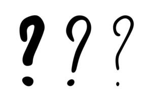 Hand drawn ink question mark illustration in sketch style. Elements for design vector